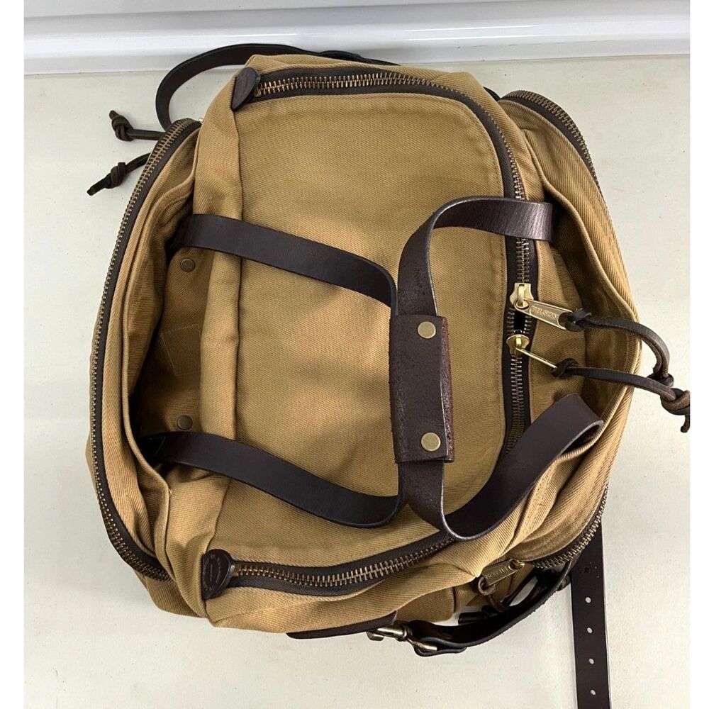 Vintage Filson Compartment Bag Rugged Tan Twill & Saddle Style 264 Old Stock Bag